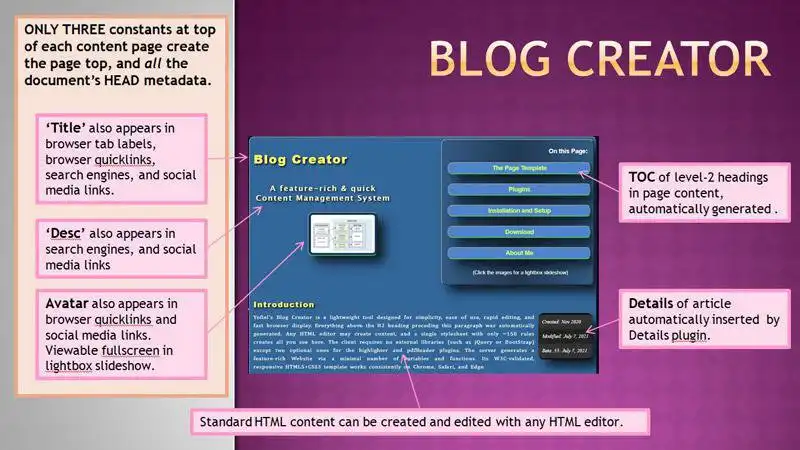 Muat turun alat web atau apl web yBlog Creator