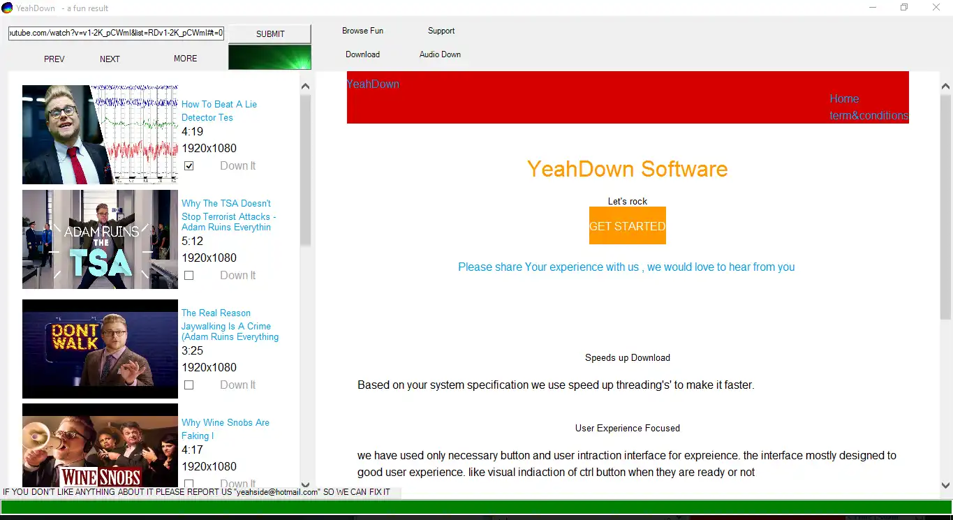 Download web tool or web app YeahDown (Yehdown)