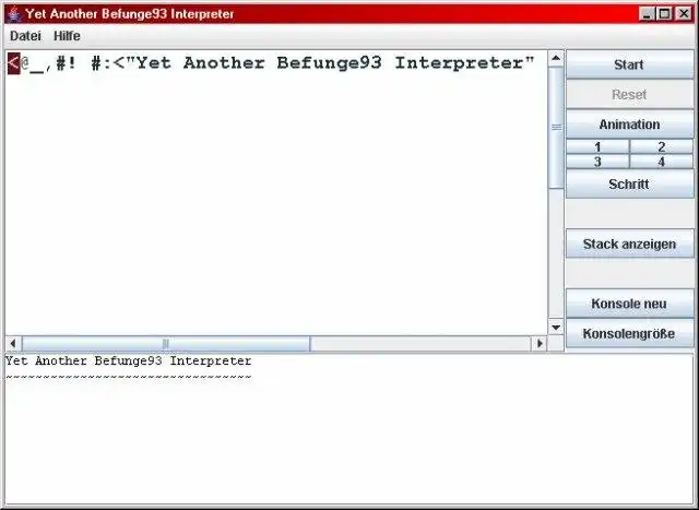 Download webtool of webapp Nog een Befunge93 Interpreter