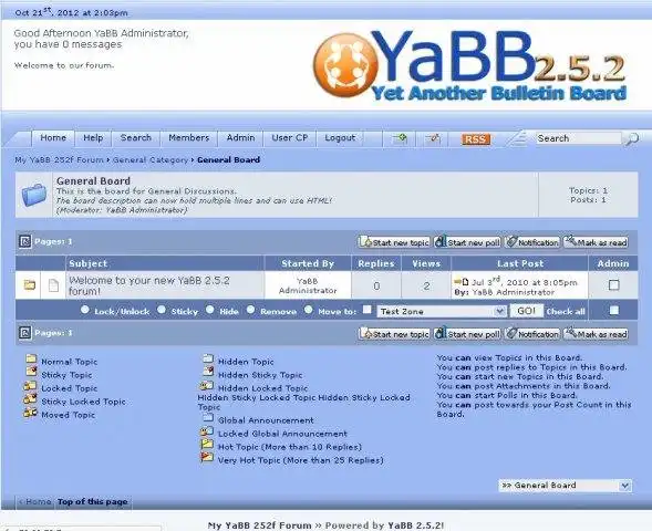 Scarica lo strumento web o l'app web Yet Another Bulletin Board (YaBB)