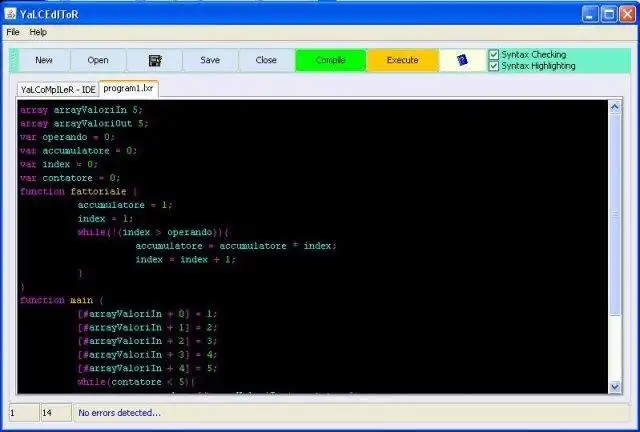 Download webtool of webapp Yet Another Language Compiler