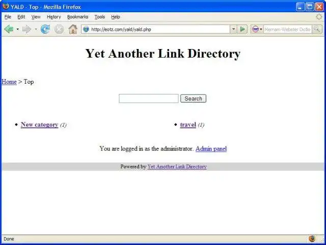Mag-download ng web tool o web app Yet Another Link Directory