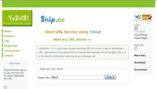 Descărcați instrumentul web sau aplicația web Încă un alt sistem de adrese URL scurte