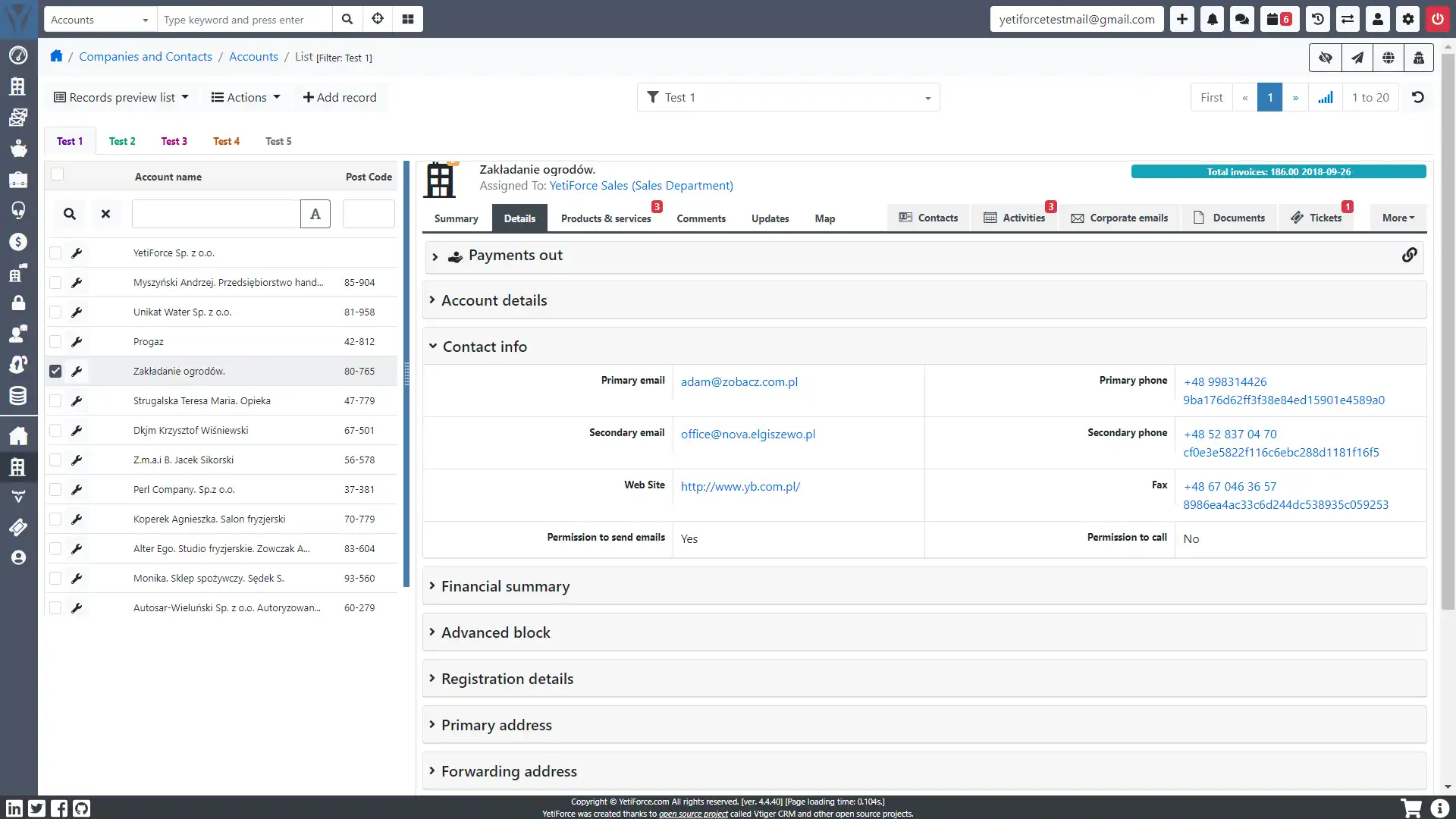 下载网络工具或网络应用程序 YetiForce CRM