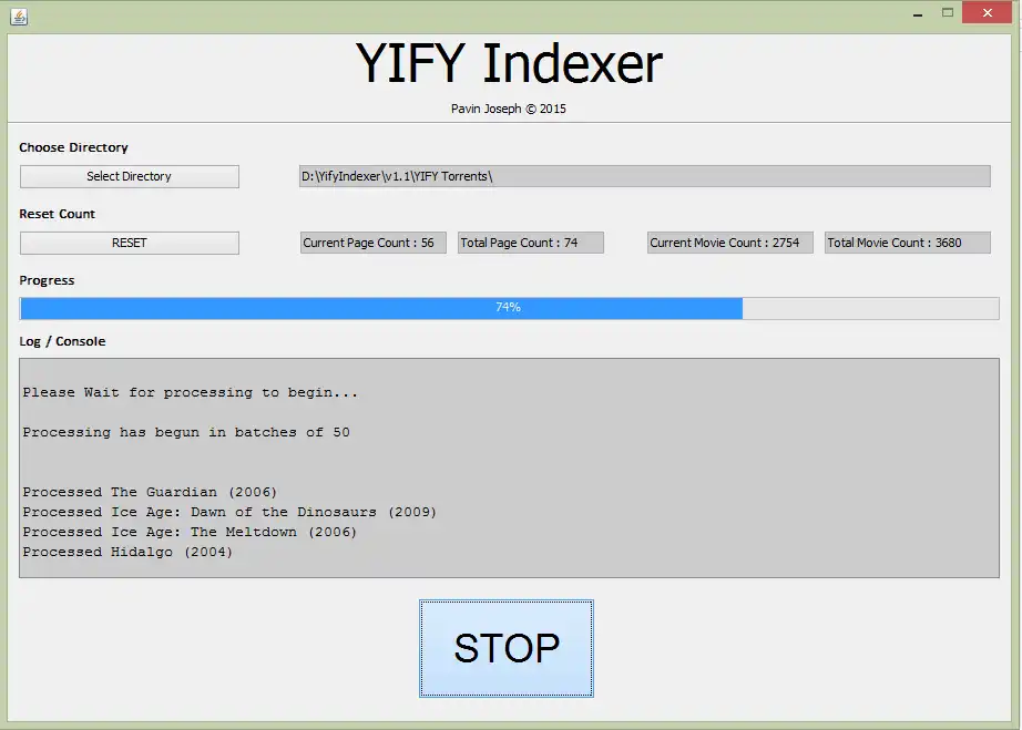 Download web tool or web app YIFY Torrent Indexer