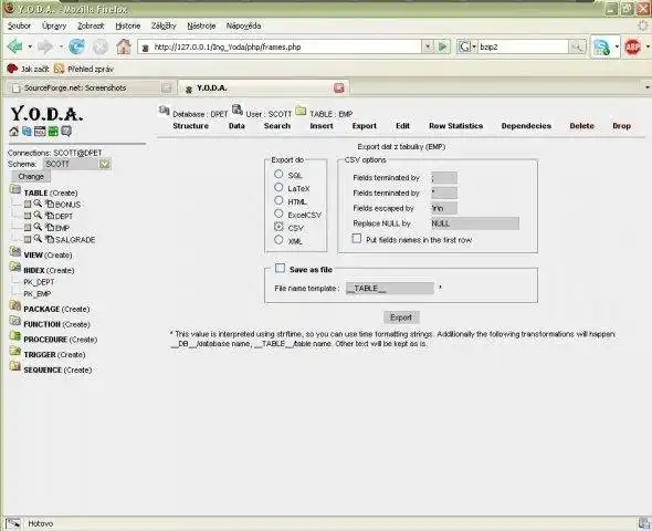Загрузите веб-инструмент или веб-приложение YODA - Yaro`s Oracle Data Admin