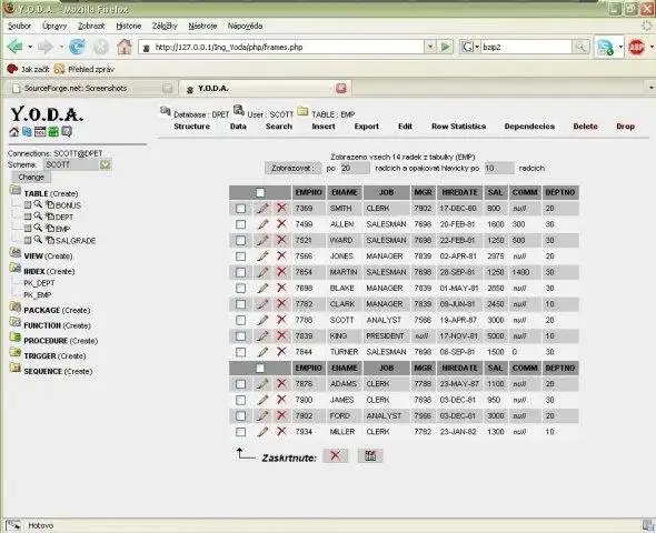 ابزار وب یا برنامه وب YODA - Yaro`s Oracle Data Admin را دانلود کنید