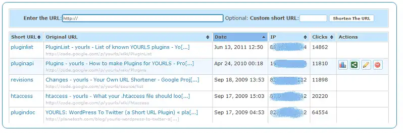 Download webtool of webapp YOURLS