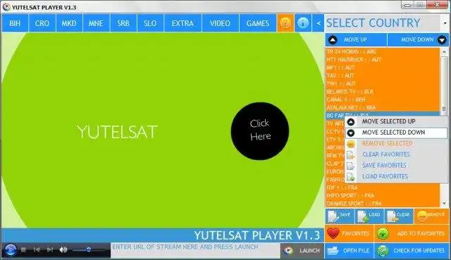Download web tool or web app YUTELSAT PLAYER