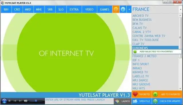 Download web tool or web app YUTELSAT PLAYER