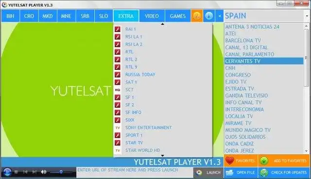 Download web tool or web app YUTELSAT PLAYER