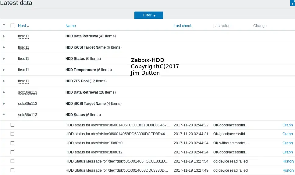 Download web tool or web app Zabbix-HDD