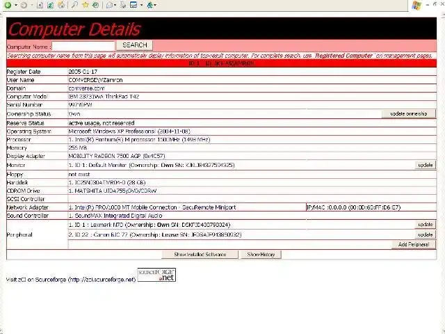 Download web tool or web app zCI Computer Inventory System