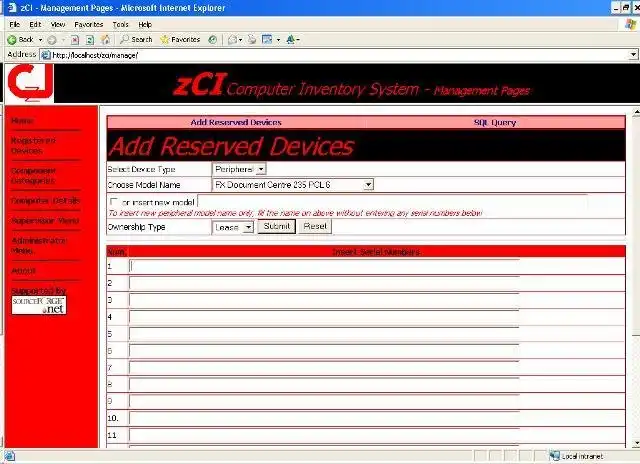 Download web tool or web app zCI Computer Inventory System