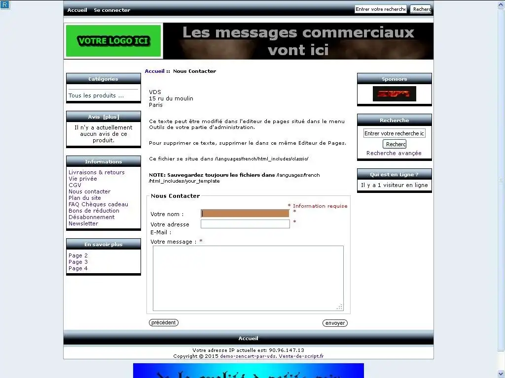 Download web tool or web app zen cart 1.0 par VDS