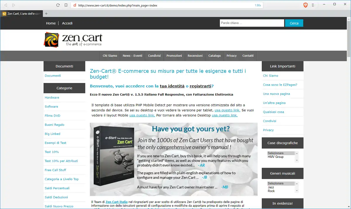 Download web tool or web app zencart-italia