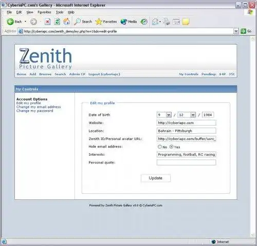Download web tool or web app Zenith Picture Gallery