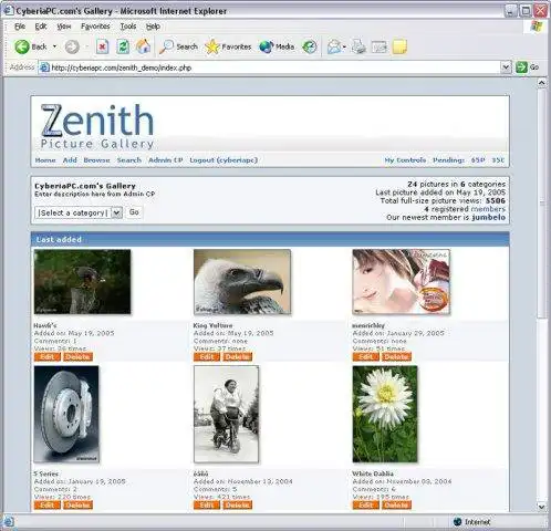 Download web tool or web app Zenith Picture Gallery