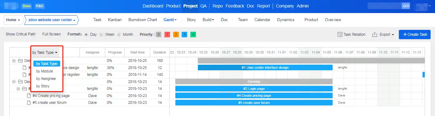 Download web tool or web app ZenTao project management software