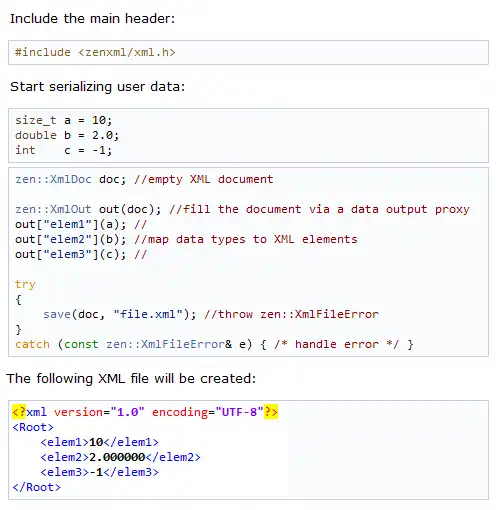 Download web tool or web app zen::Xml