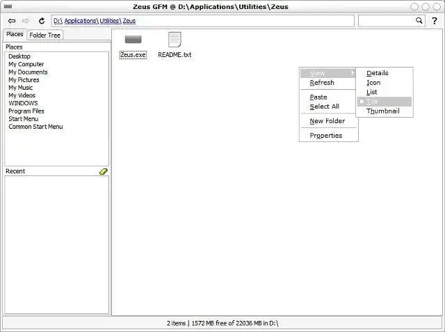 Download web tool or web app Zeus GFM