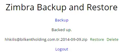 Download web tool or web app Zimbra Backup and Restore