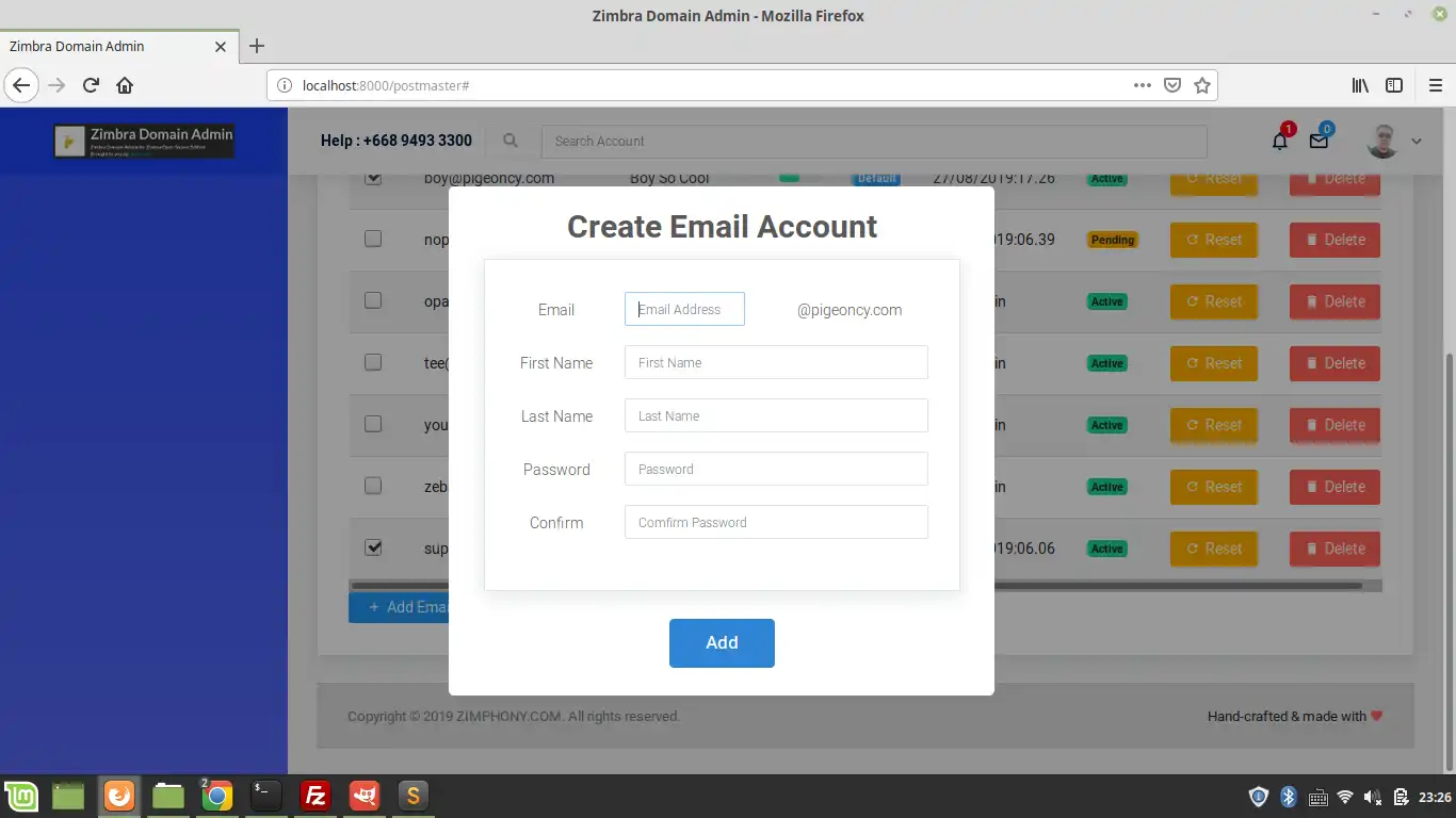 Download web tool or web app Zimbra Domain Admin