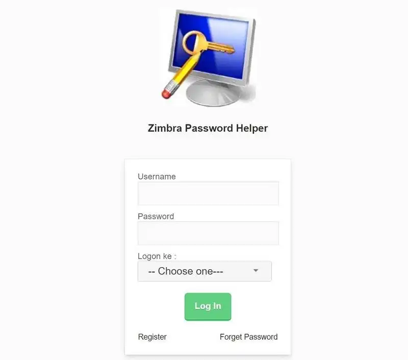 Download web tool or web app Zimbra Password Helper