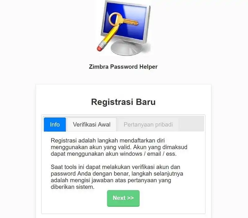 Download web tool or web app Zimbra Password Helper