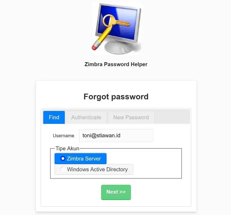 Télécharger l'outil Web ou l'application Web Zimbra Password Helper