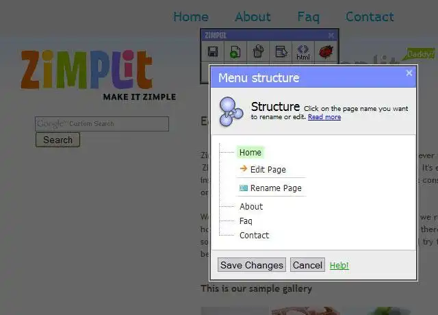 Download web tool or web app Zimplit CMS