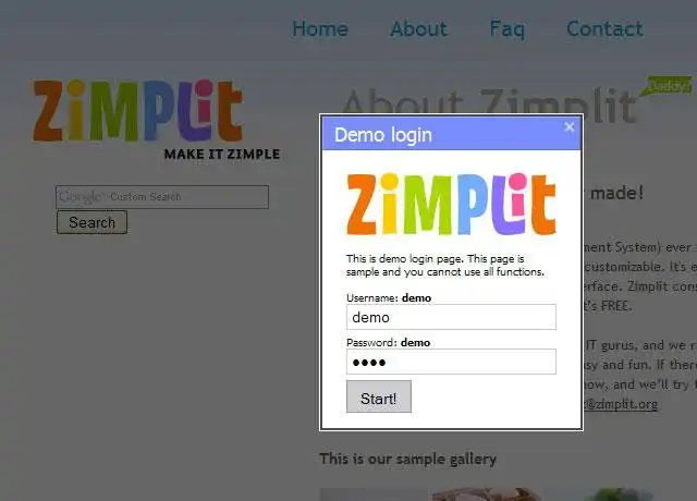 Download web tool or web app Zimplit CMS