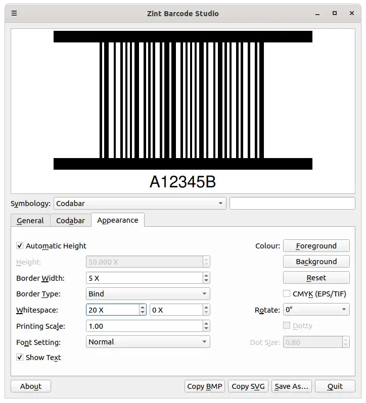 Unduh alat web atau aplikasi web Zint Barcode Generator