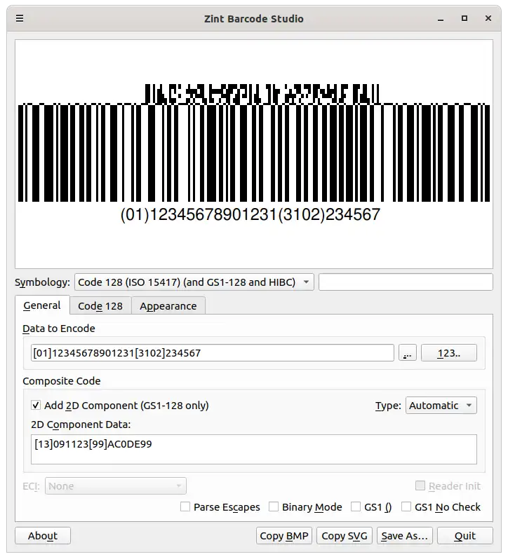 Télécharger l'outil Web ou l'application Web Zint Barcode Generator