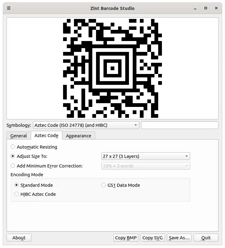 قم بتنزيل أداة الويب أو تطبيق الويب Zint Barcode Generator