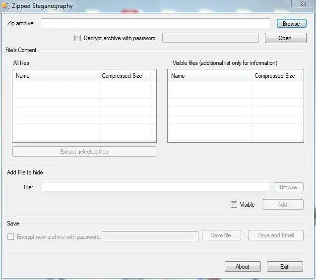 Download web tool or web app Zipped Steganography