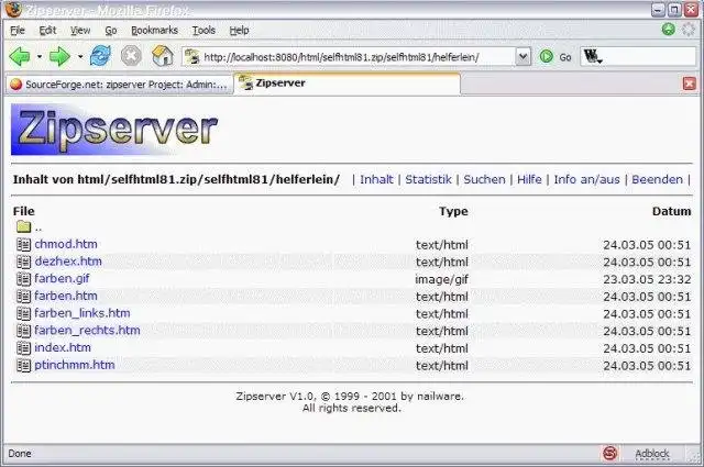 Download web tool or web app Zipserver