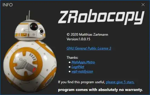 Download web tool or web app ZRobocopy