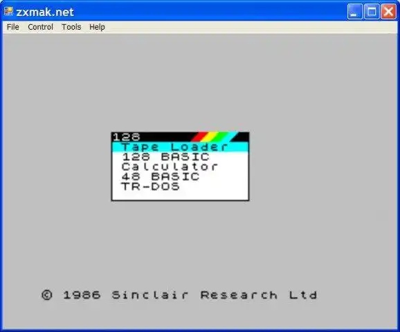 Web ツールまたは Web アプリ ZXMAK.NET - ZX Spectrum Emulator をダウンロードして、Linux 上でオンラインで Windows で実行します