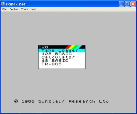 Download webtool of web-app ZXMAK.NET - ZX Spectrum Emulator om online in Windows te draaien via Linux online