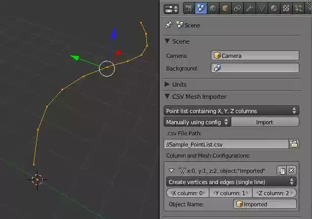 Csv Mesh Importer For Blender